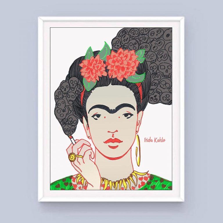 Frida Kahlo and Cigarette Poster - Artfield Shop