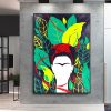 Frida Kahlo And Leafs Spring Green Mockup 15