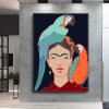 Frida Kahlo And Parrots Black BG Mockup 15