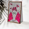 Frida Kahlo And Red Flowers Butterfly Mockup 02