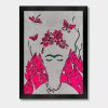 Frida Kahlo And Red Flowers Butterfly Mockup 06