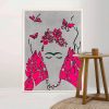 Frida Kahlo And Red Flowers Butterfly Mockup 08