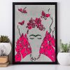 Frida Kahlo And Red Flowers Butterfly Mockup 09