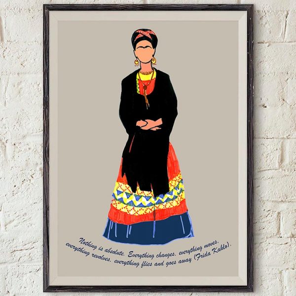 Frida Kahlo in Dress and Quote Poster - Artfield Shop