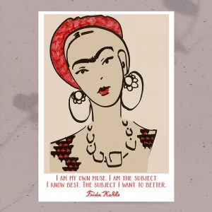 Frida Kahlo in Red Hat