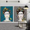 Set of 2 Frida Kahlo And Tit Turquoise And Dark Gray Mockup 03
