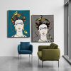 Set of 2 Frida Kahlo And Tit Turquoise And Dark Gray Mockup 06