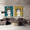 Set of 2 Frida Kahlo And Tit Turquoise And Yellow Mockup 01