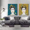 Set of 2 Frida Kahlo And Tit Turquoise And Yellow Mockup 04