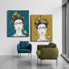 Set of 2 Frida Kahlo And Tit Turquoise And Yellow Mockup 06