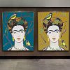 Set of 2 Frida Kahlo And Tit Turquoise And Yellow Mockup 08